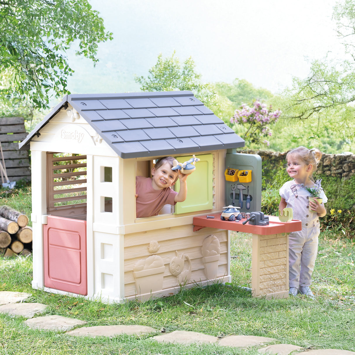 Smoby Life Nature Playhouse + Workshop 810742S