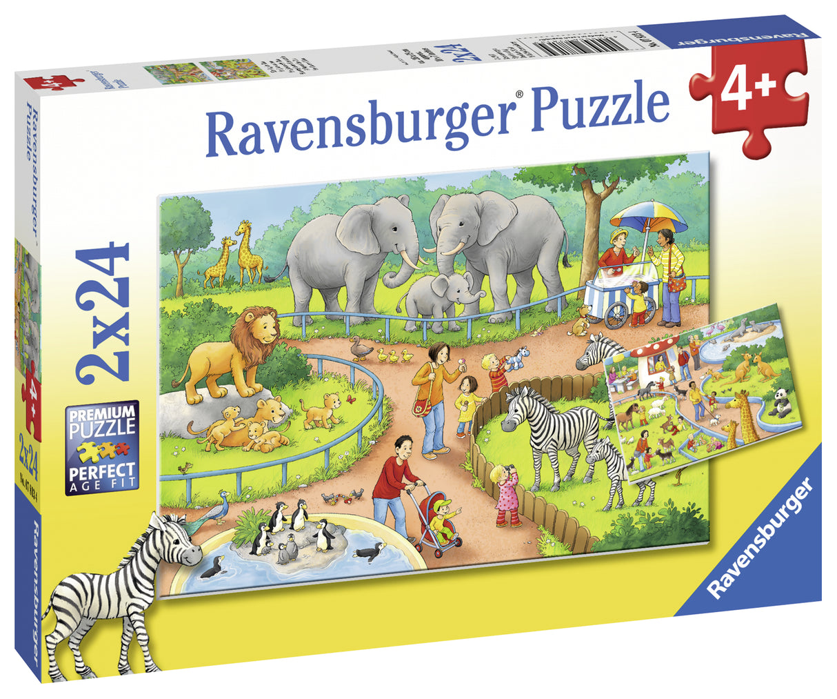 Ravensburger Puzzle 2x24 pc A Day at the Zoo 078134V