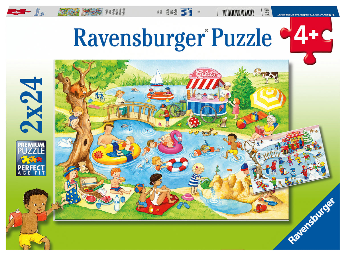 Ravensburger Puzzle 2x24 pc Swimming at Lake 050574V