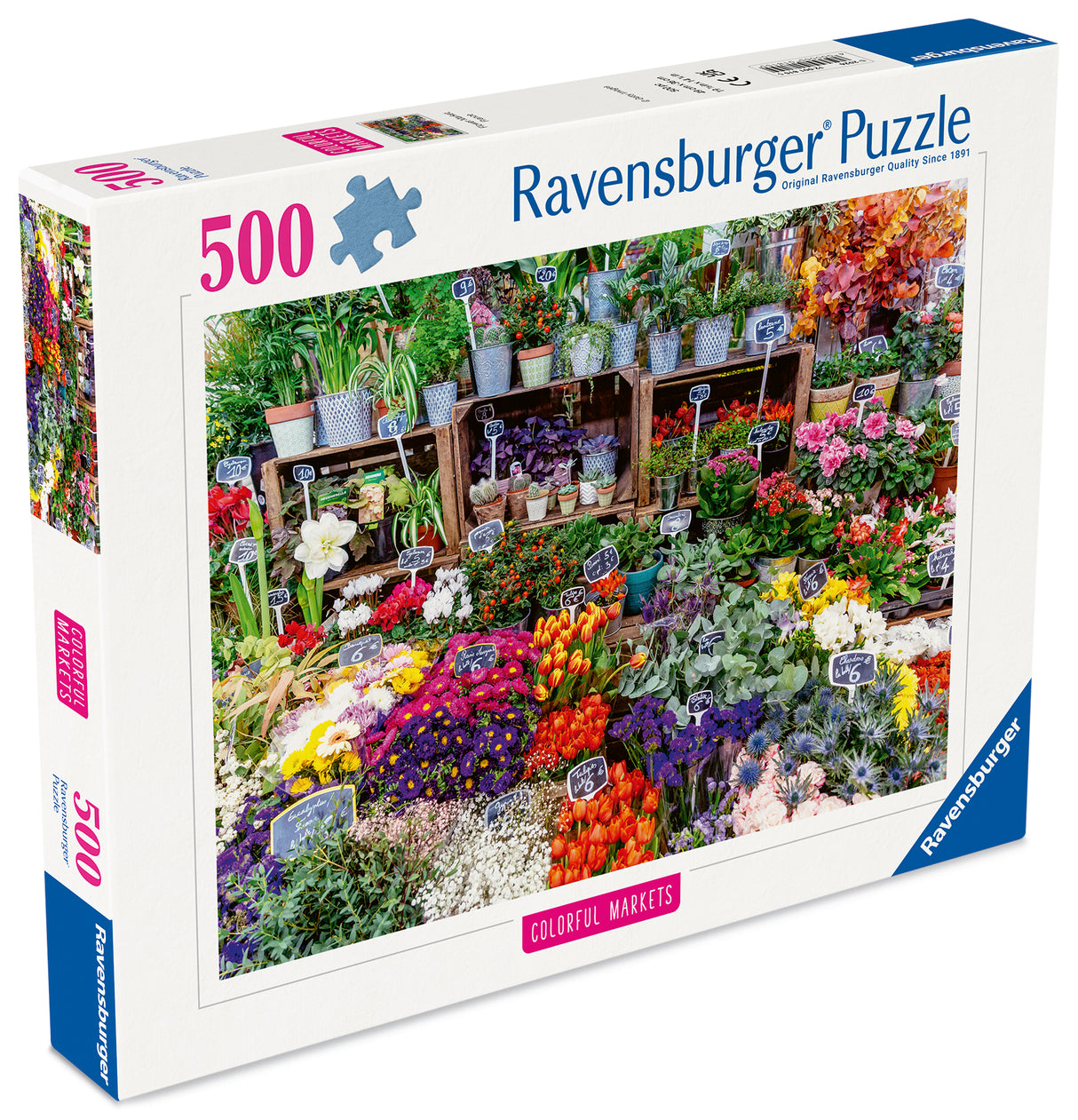 Ravensburger Puzzle 500 Pieces: Flower Market In France 12001815V
