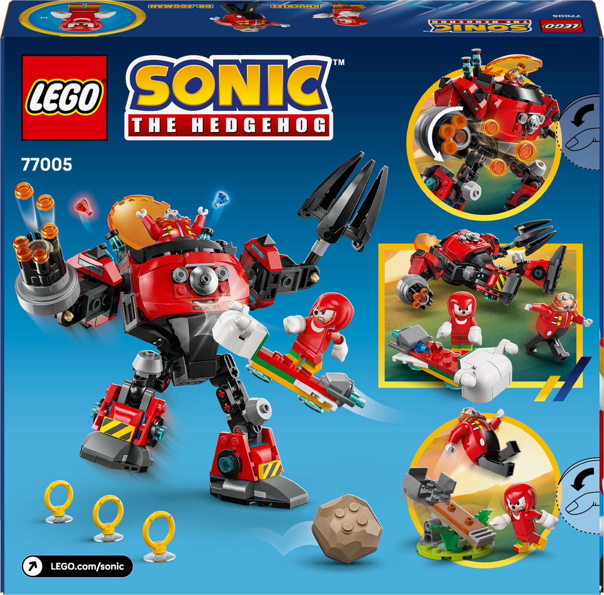 LEGO Sonic Knuckles vs. Dr. Eggman Egg Crusher Mech 77005L
