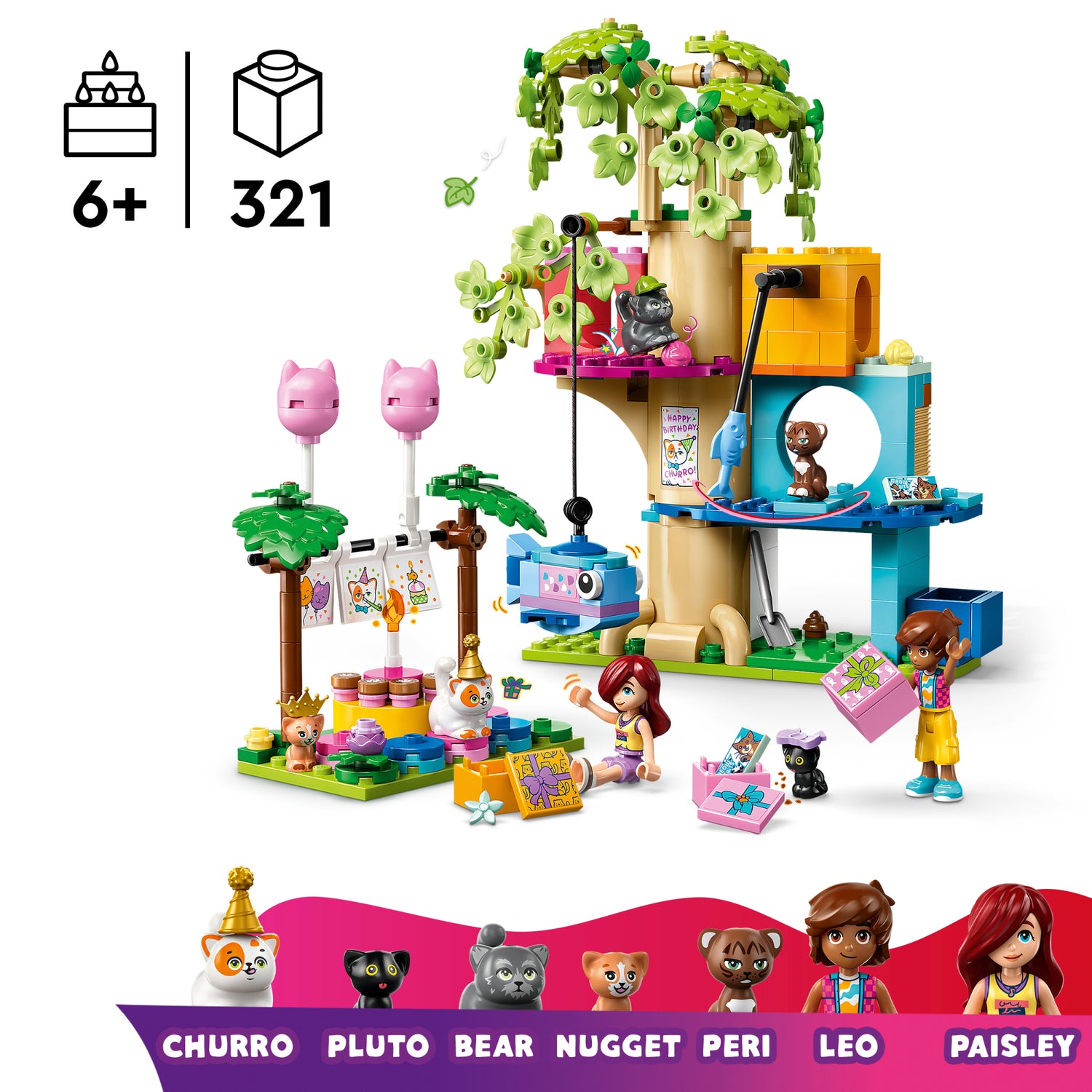LEGO Friends Cat Birthday Party & Tree House 42666L