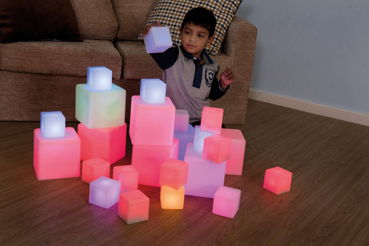 TTS Sensory ICT Glow Construction Blocks 12pk EY06793B