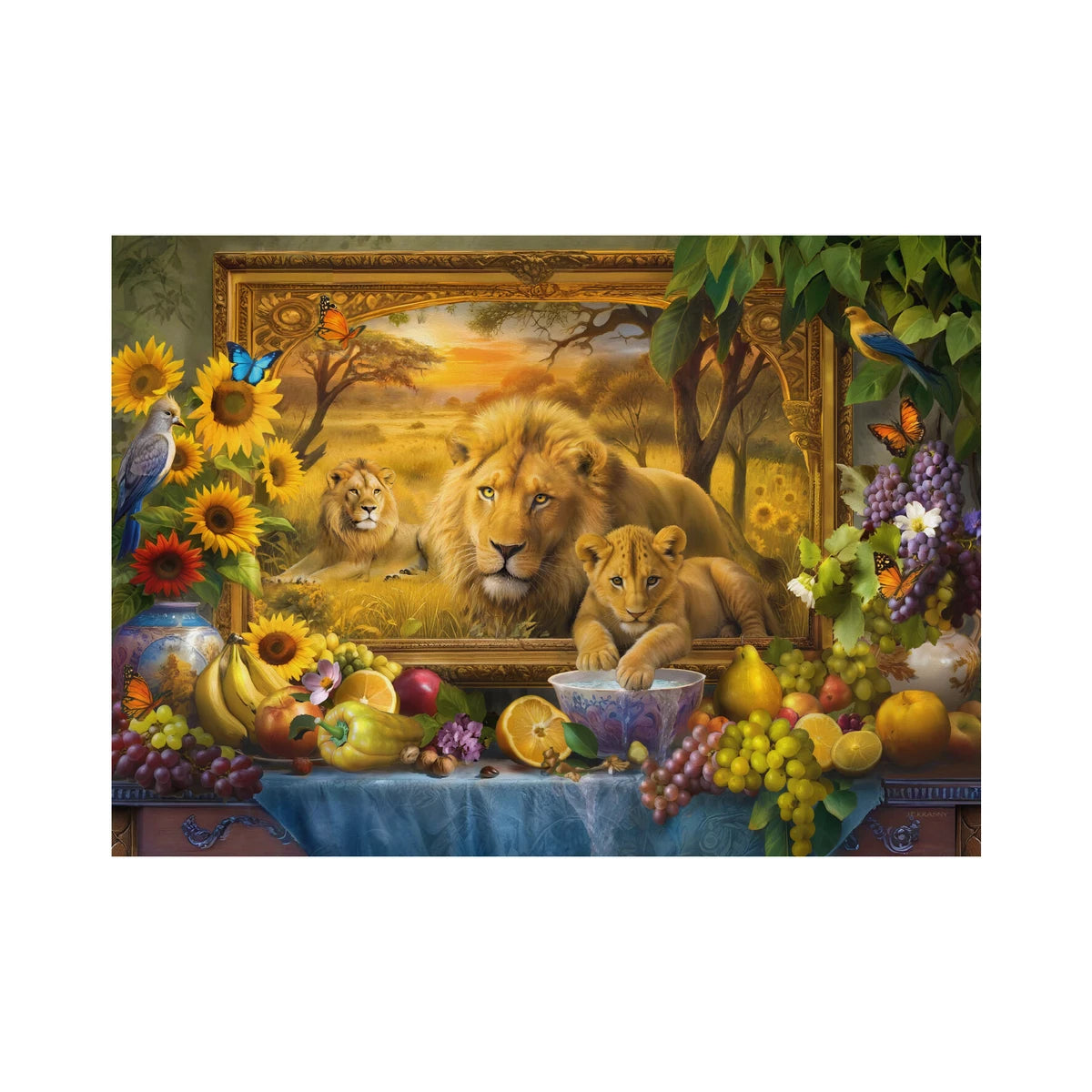 Dino Puzzle 1000 Pieces: Lions awaken to life 53333D