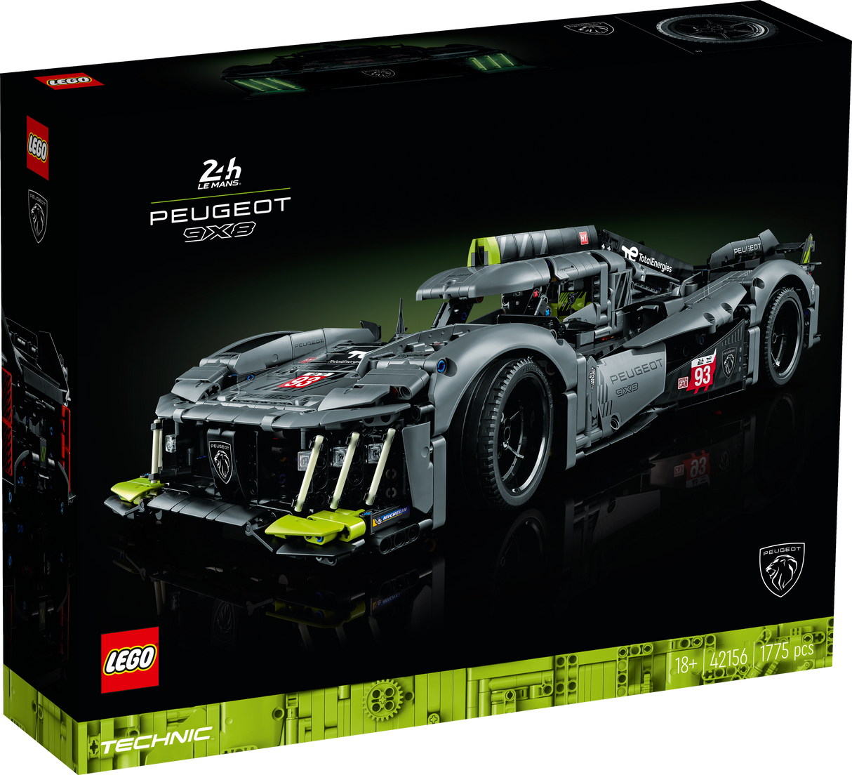 LEGO Technic PEUGEOT 9X8 24H Le Mans Hybrid Hypercar 42156L