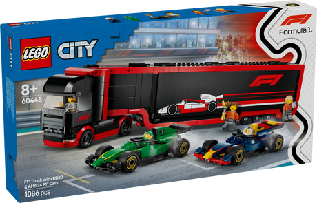 LEGO City F1 Truck with RB20 & AMR24 F1 Cars 60445L