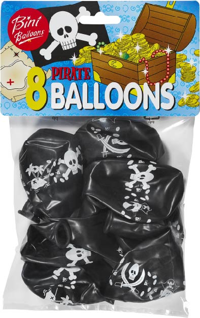 Bini Pirate Balloons, 8 Pieces 80804H