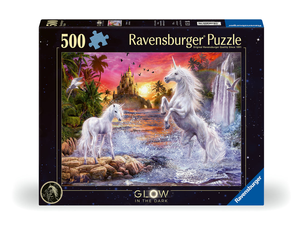 Ravensburger Glow In The Dark Puzzle 500 Pieces: Unicorns at the River 12000471V