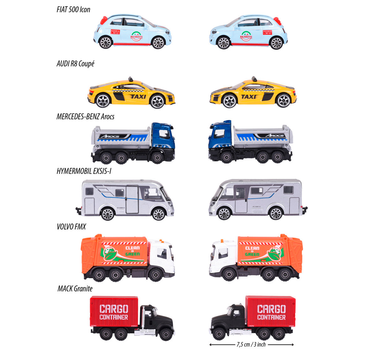 Majorette City Cars 6 Different 212057500B