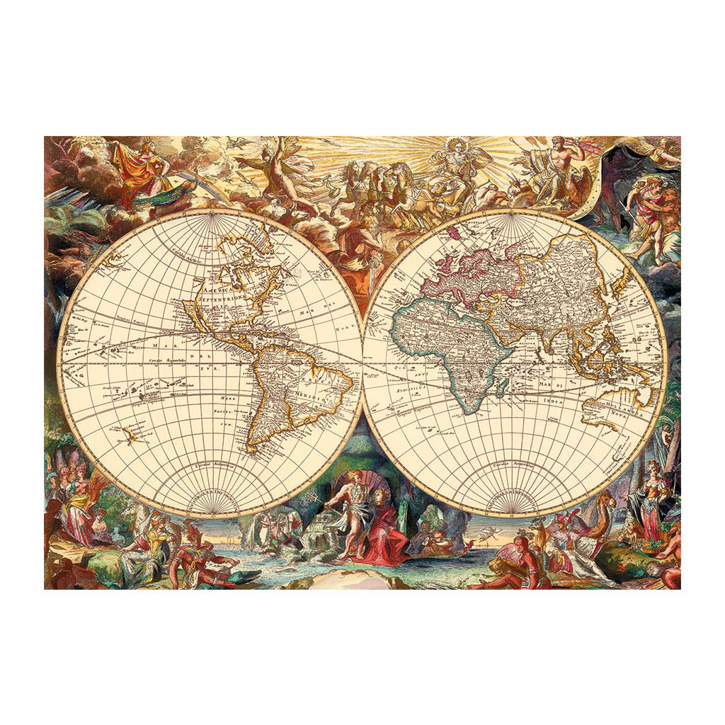 Dino Puzzle 1000 pc Antique World Map 53249D