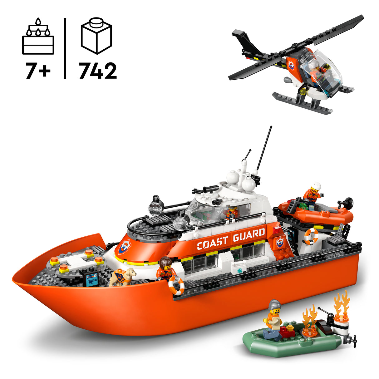 LEGO City Coast Guard Rescue Boat & Helicopter 60504L