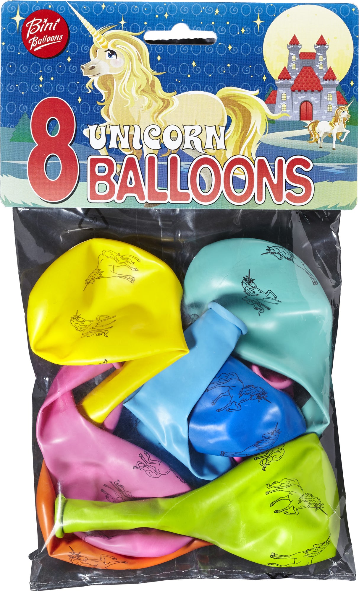 Bini Unicorn Balloons, 8 Pieces 80811H