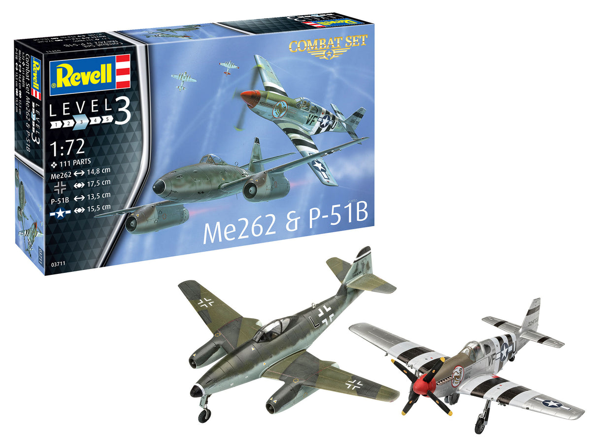 Revell Combat Set Messerschmitt Me262 & P-51B Mustang 1:72 03711R