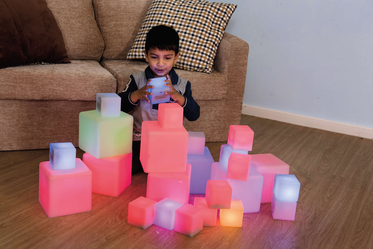 TTS Sensory ICT Glow Construction Blocks 12pk EY06793B