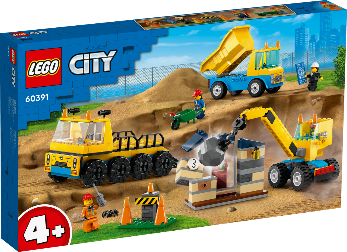 LEGO City Construction Trucks and Wrecking Ball Crane 60391L