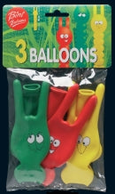 Bini Rabbit-Shaped Balloons, 3 Pieces 60033H
