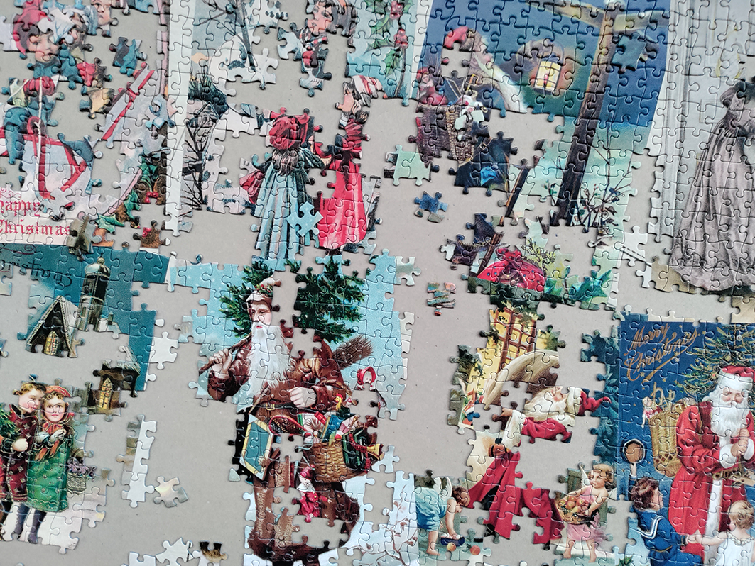 Tactic puzzle 1000 pc Retro Style Christmas Cards 59223T