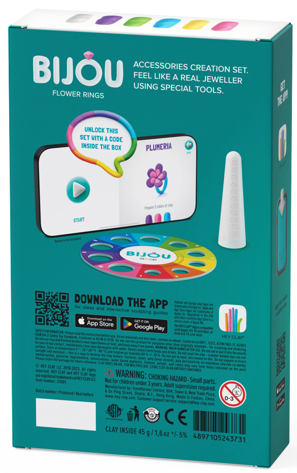 HEY CLAY Modeling Clay Rings Flower  31001E