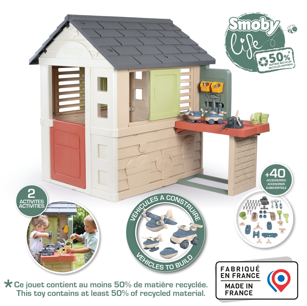 Smoby Life Nature Playhouse + Workshop 810742S