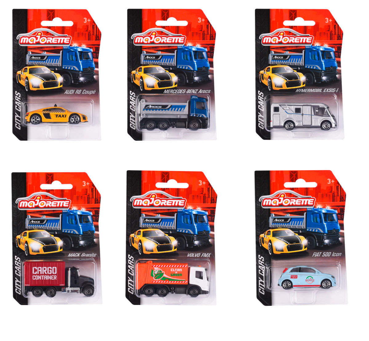 Majorette City Cars 6 Different 212057500B