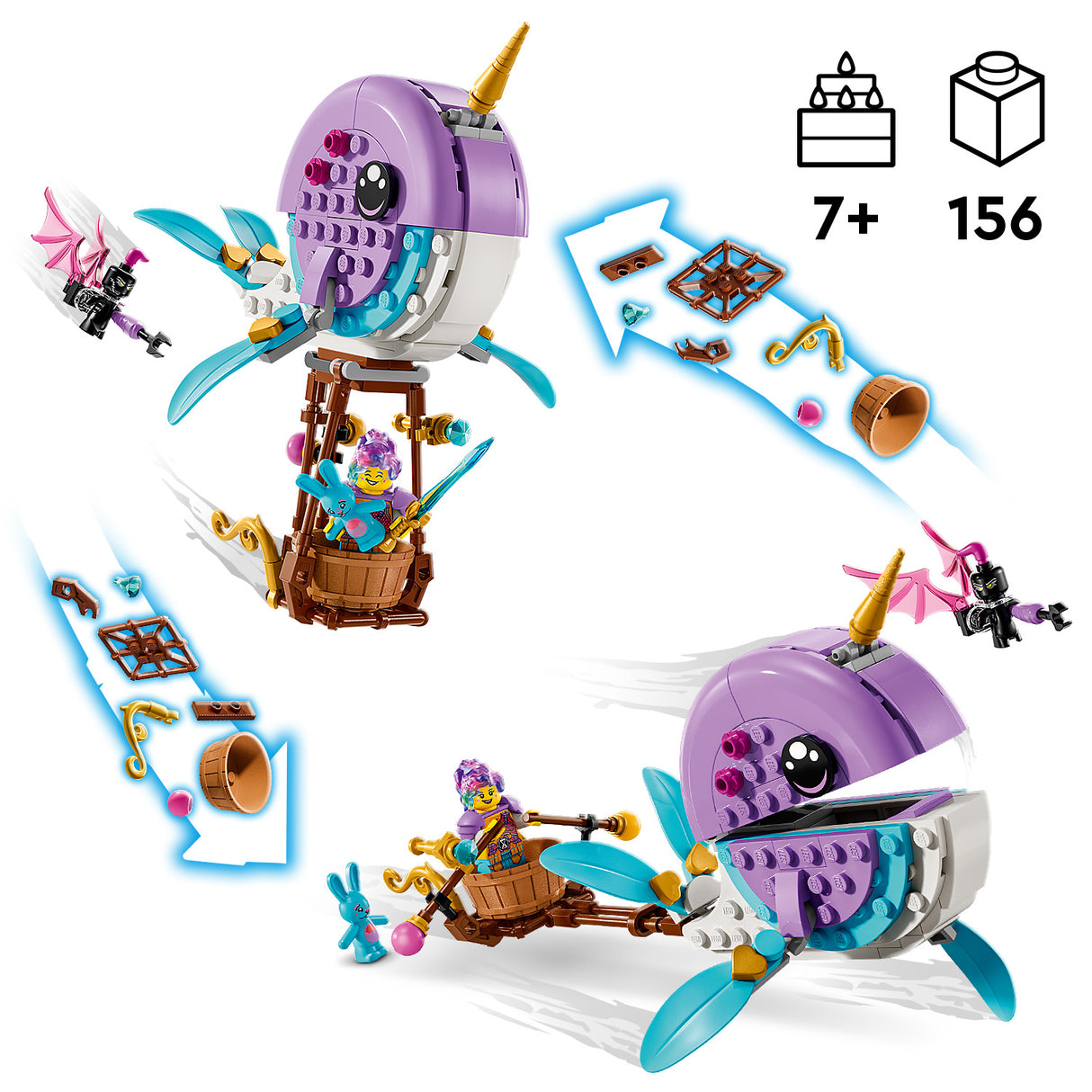 LEGO DREAMZZZ Izzie's Narwhal Hot-Air Balloon 71472L