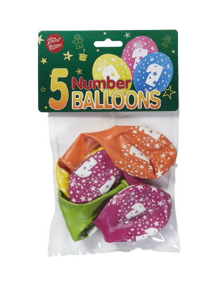 Bini Number 1 Balloons, 5 Pieces 80506-1H