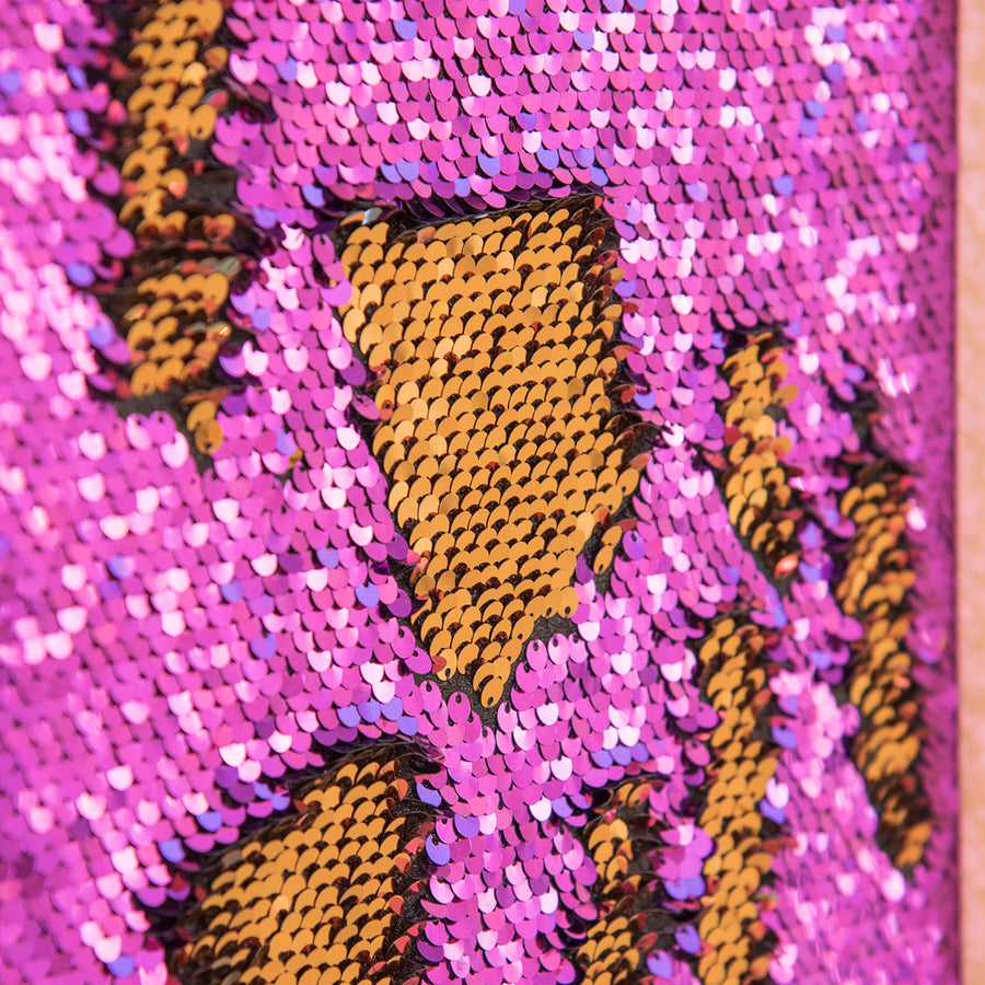 TTS plate with sequins: purple EY11105B