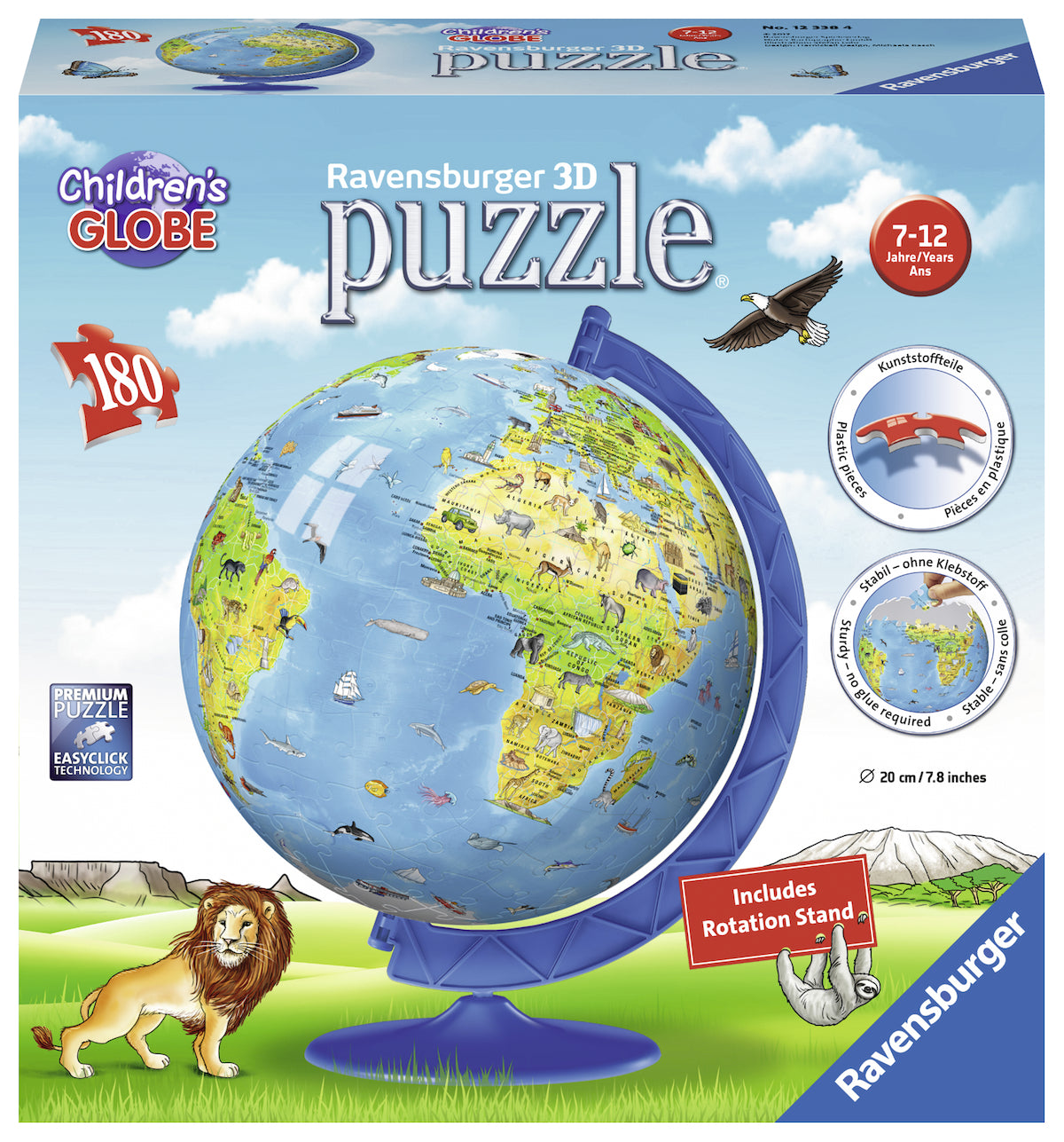 Ravensburger 3D Puzzle Ball 180 pc Children's Globe 123384V