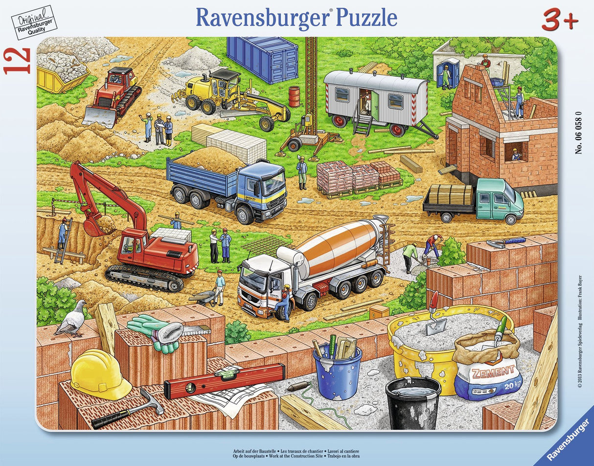 Ravensburger Frame Puzzle 12 pc Work On The Construction Site 060580V
