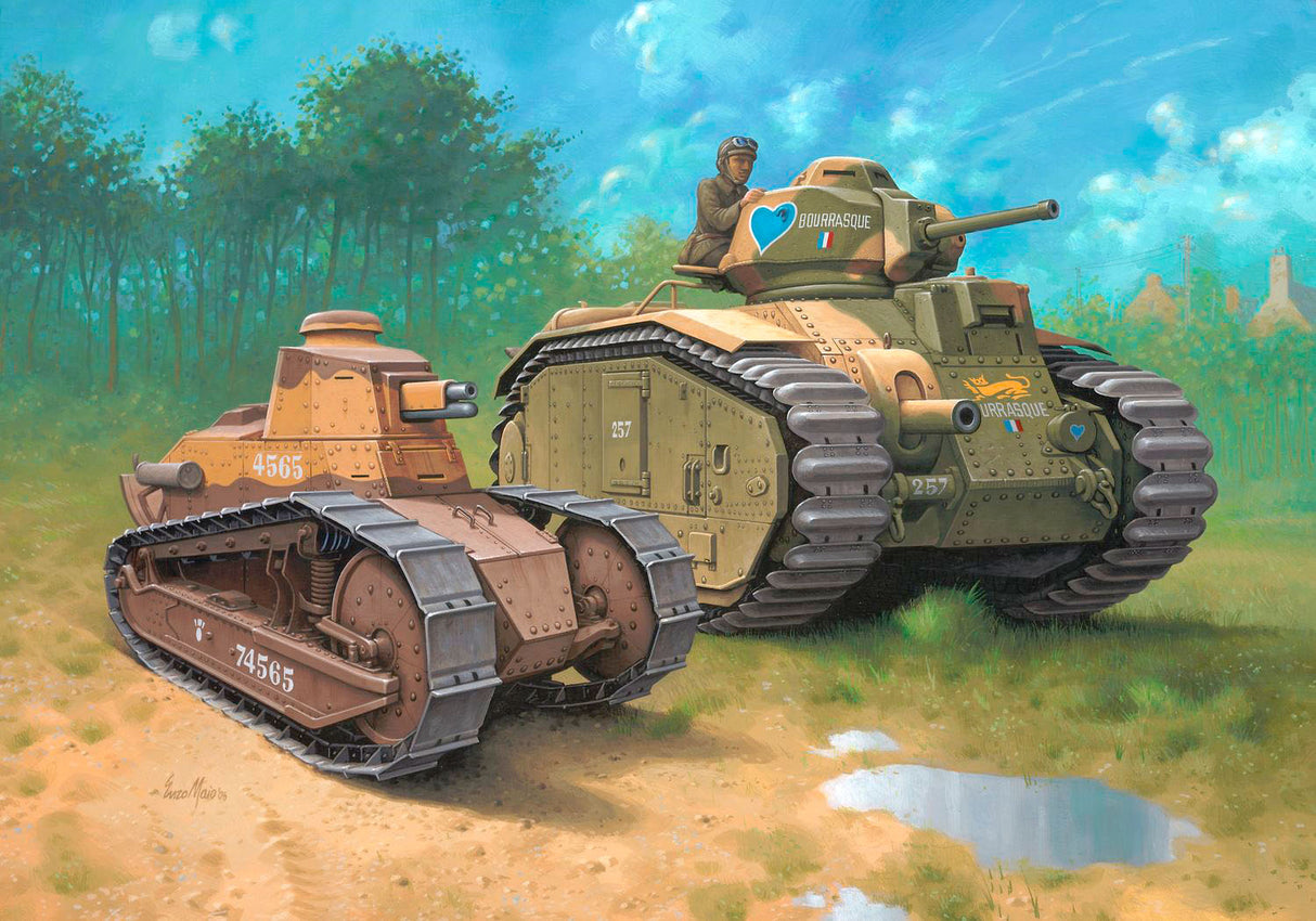Revell Plastic Model Char. B.1 bis & Renault FT.17 1:76 03278R