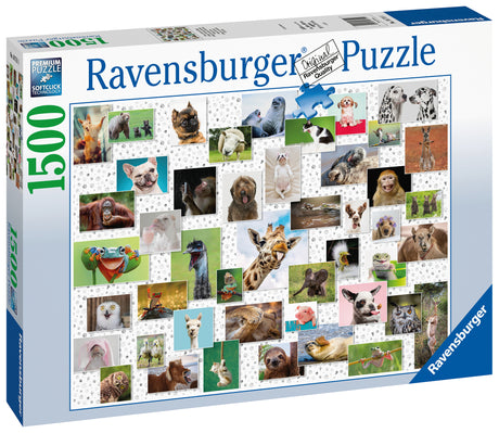 Ravensburger Puzzle 1500 pc Funny Animals Collage 167111V