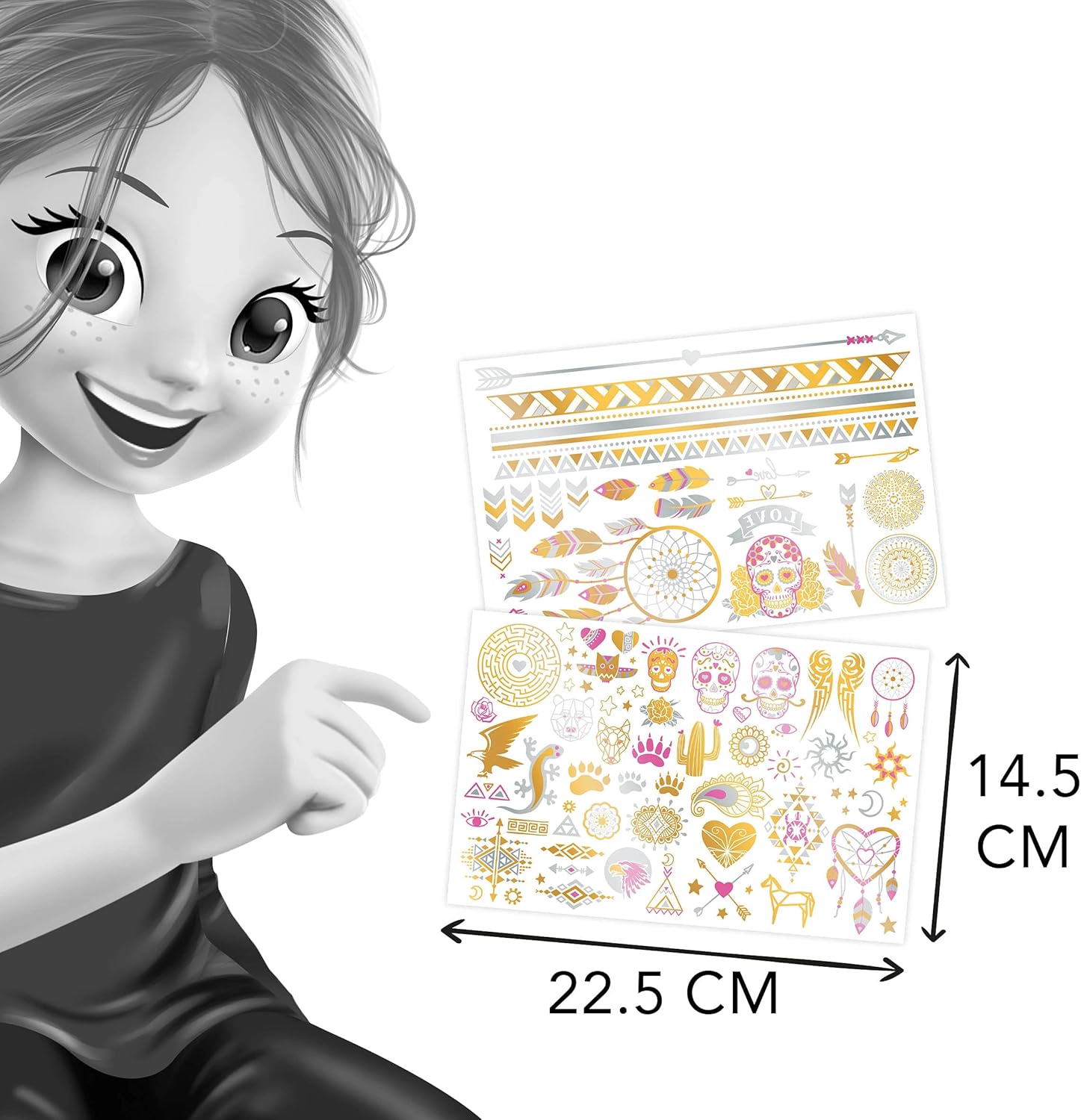 Buki Washable Tattoo 75 pc - Metallic TA002I