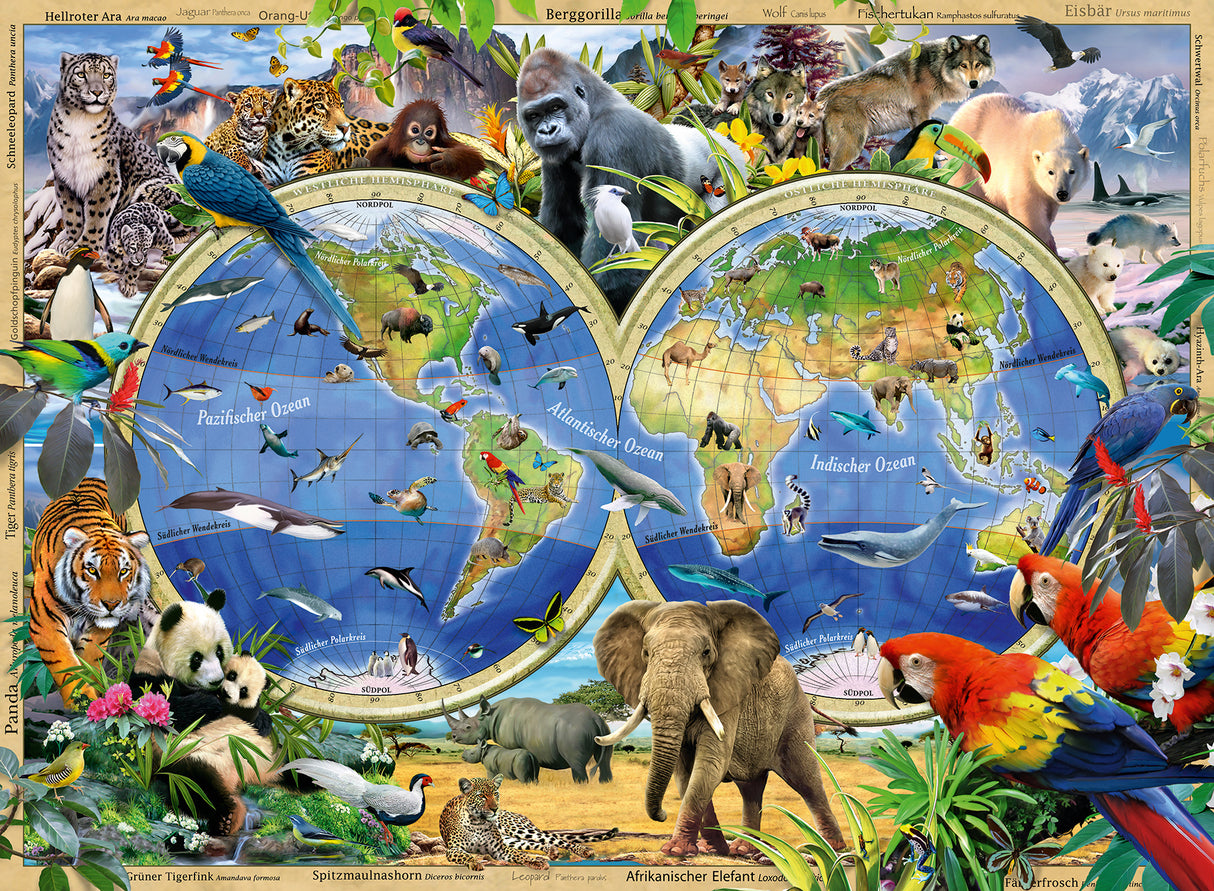 Ravensburger Puzzle 100 pc Animals of the World 105403V