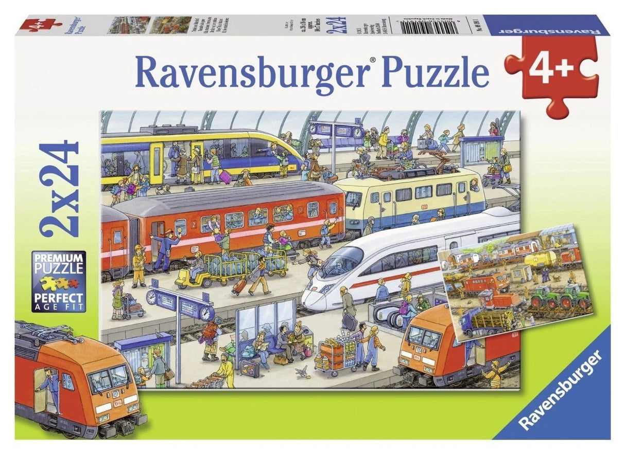 Ravensburger Puzzle 2x24 pc Busy Train Station 091911V