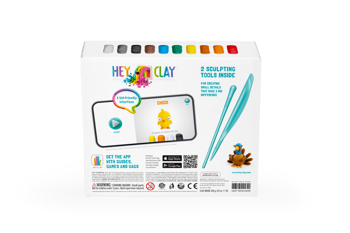 HEY CLAY Modeling Clay 15 Pieces: Farm Birds 15020E