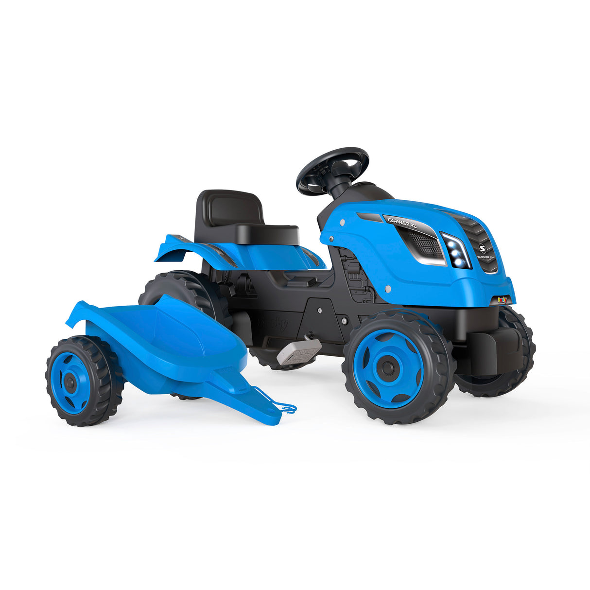 Smoby Traktor Blue Farmer XL with a Trolley 710129S