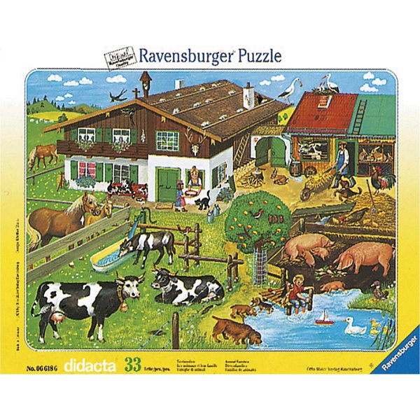 Ravensburger Frame Puzzle 33 pc Animals and their Families 066186V