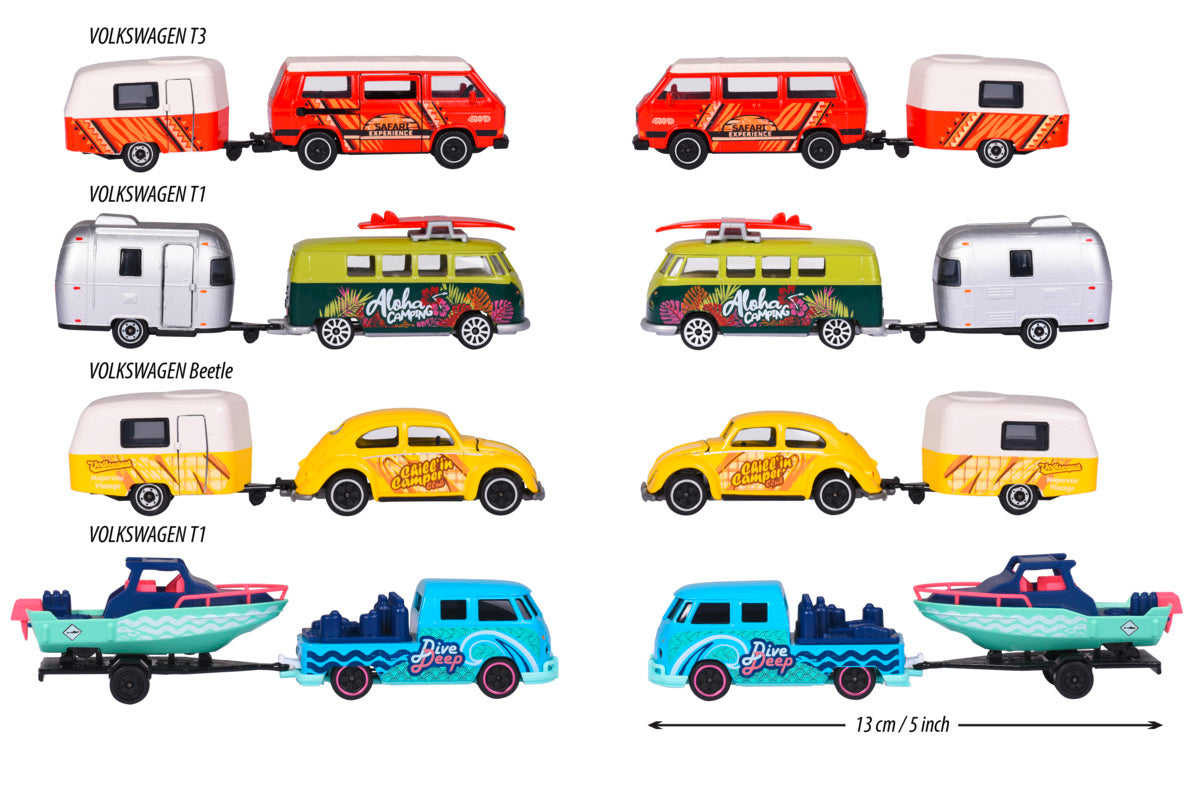Majorette Premium Cars VW Original + Trailer 4 Different 212055007B