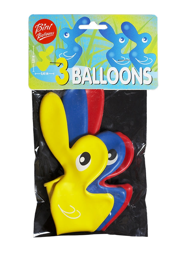 Bini Duck-Shaped Balloons, 3 Pieces 60034H