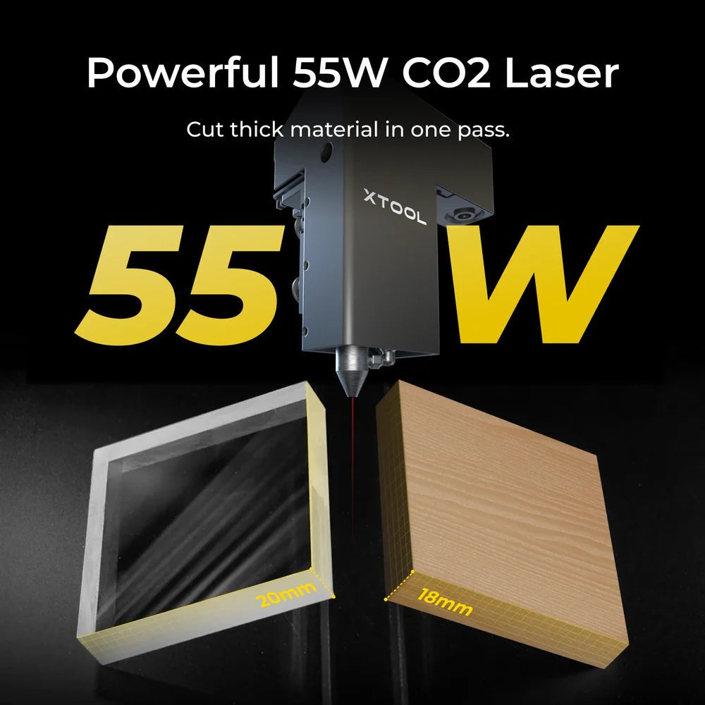 xTool P2S 55W Desktop CO2 Laser Cutter Basic Bundle: Class IV P1030634