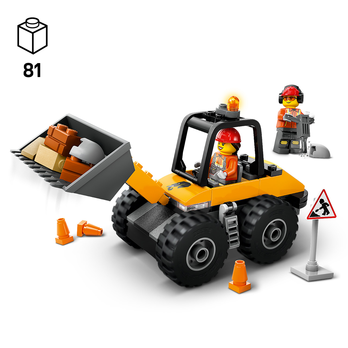 LEGO City Yellow Construction Wheel Loader 60450L