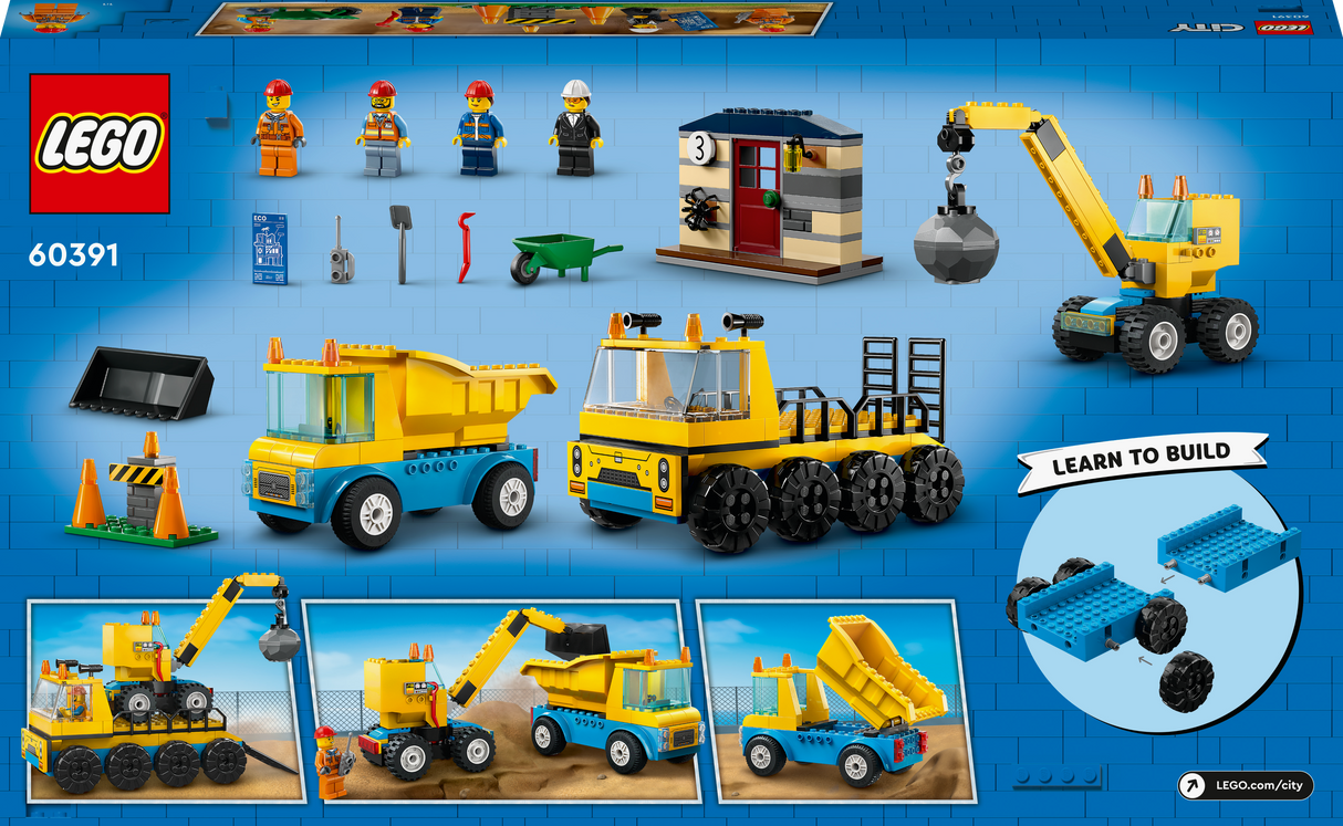 LEGO City Construction Trucks and Wrecking Ball Crane 60391L