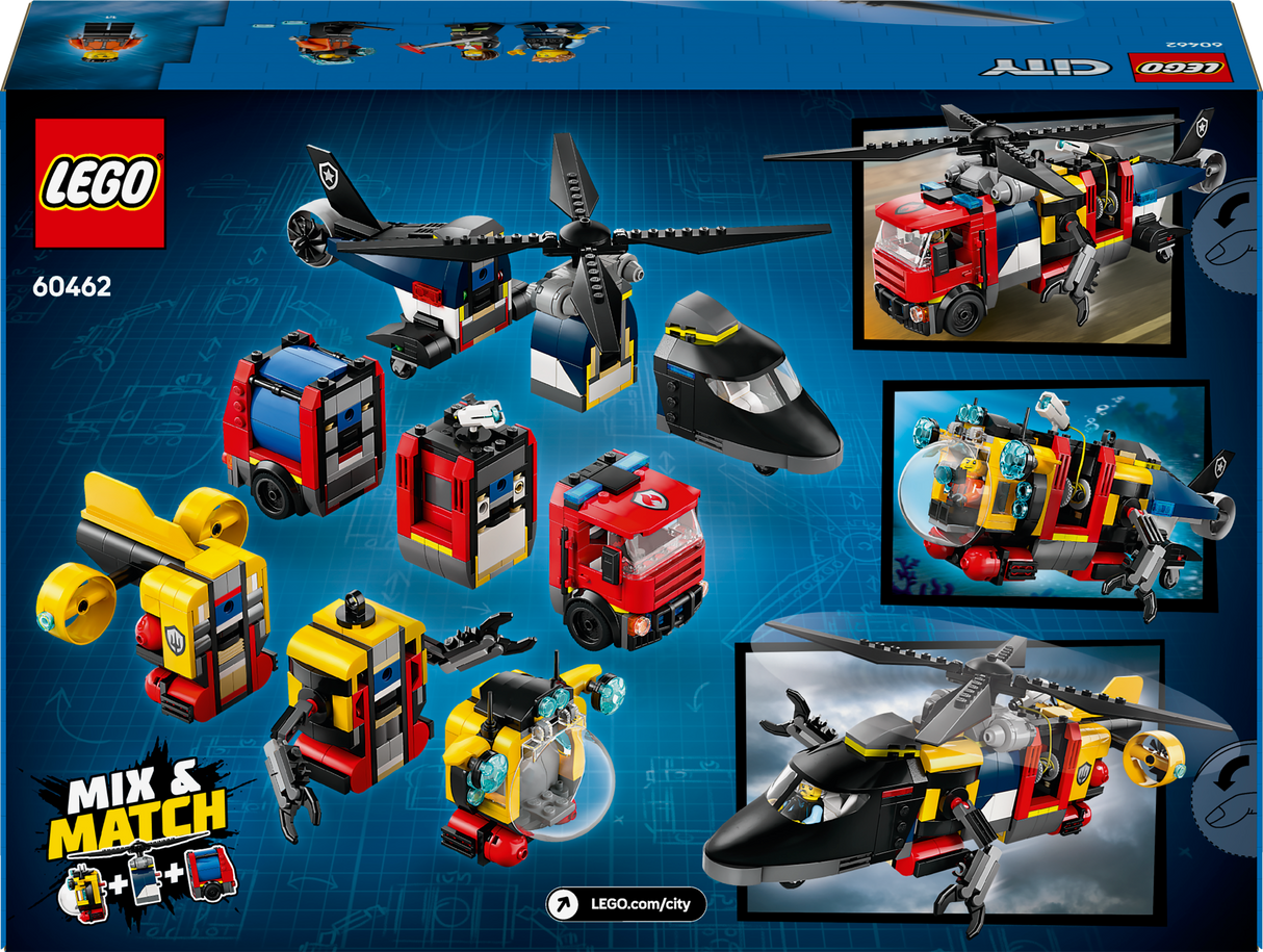 LEGO City Helicopter, Fire Engine & Submarine Remix 60462L
