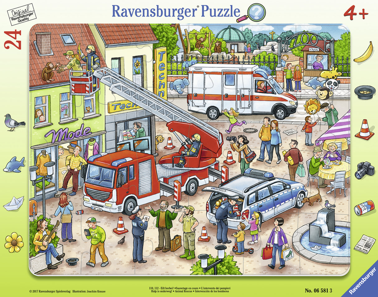 Ravensburger Frame Puzzle 24 pc Animal Ambulance 065813V