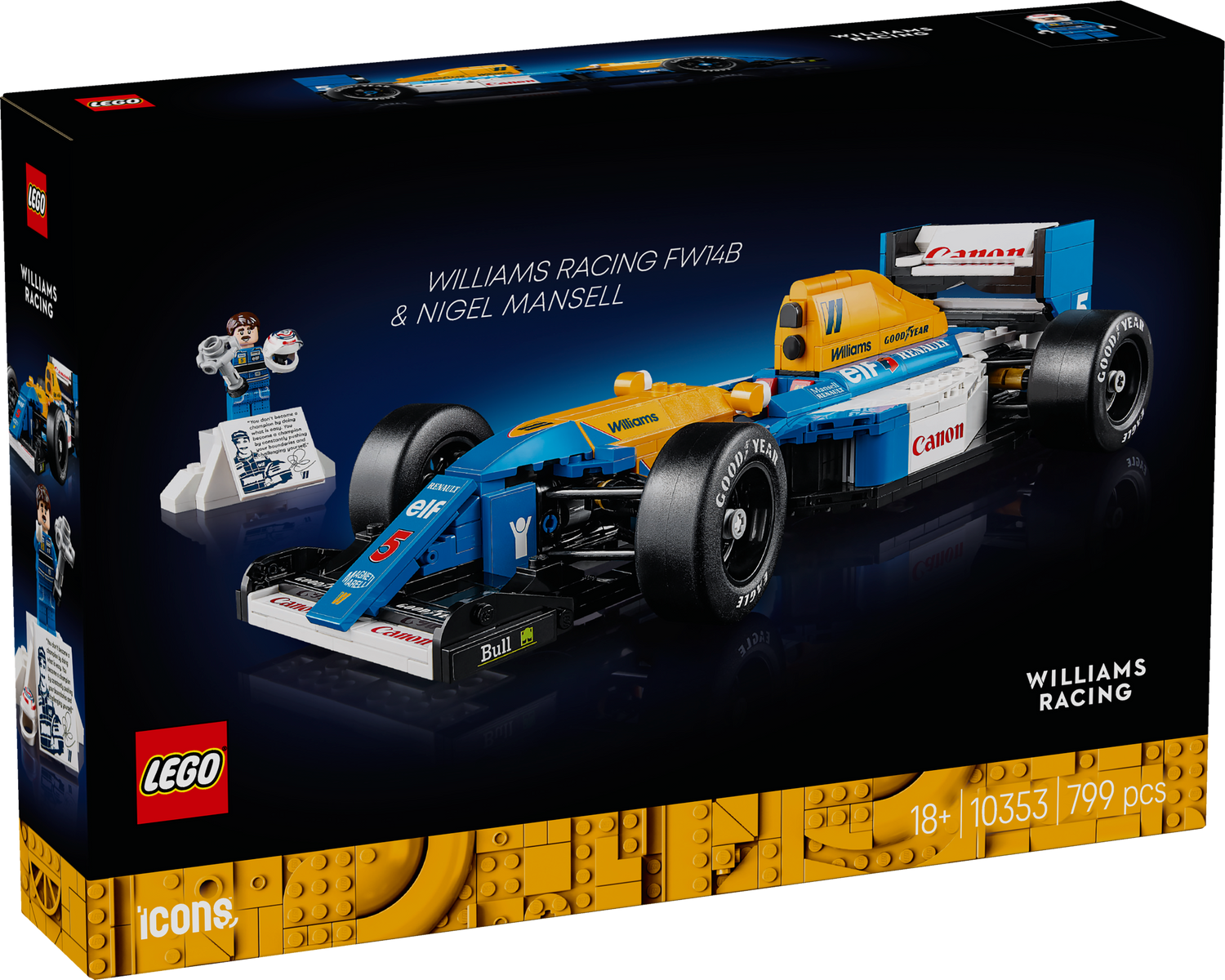 LEGO Icons Williams Racing FW14B & Nigel Mansell 10353L