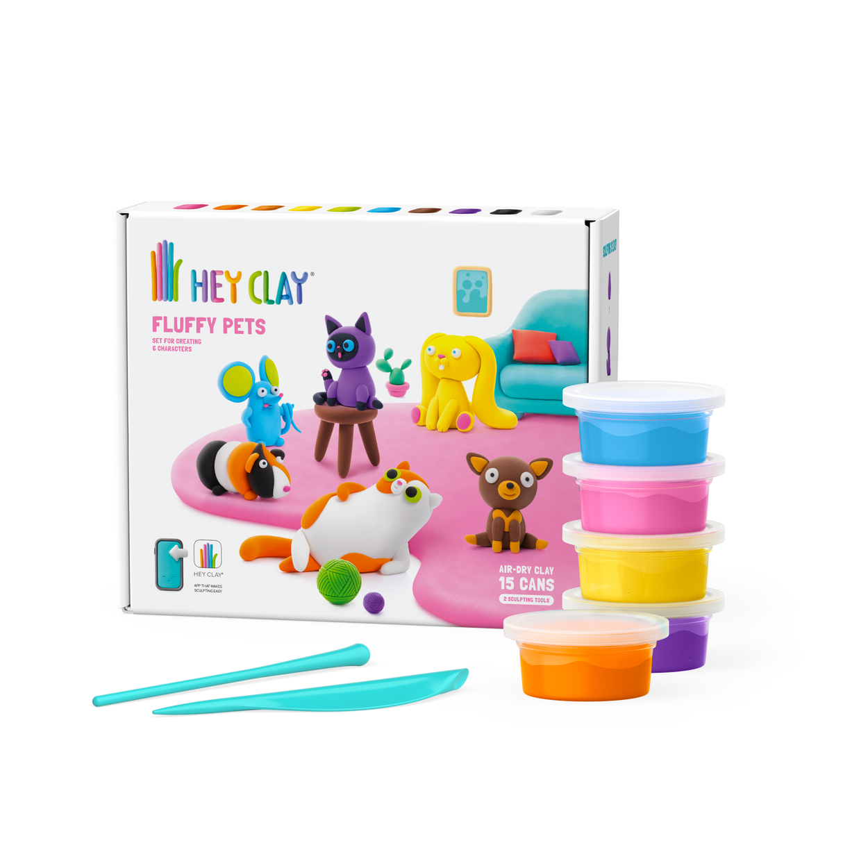 HEY CLAY Modeling Air-Dry Clay Fluffy Bets 15023E