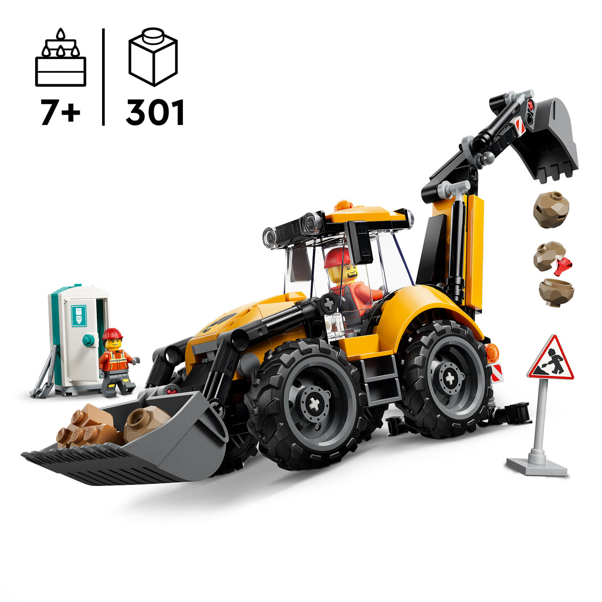 LEGO City Yellow Backhoe Loader 60480L