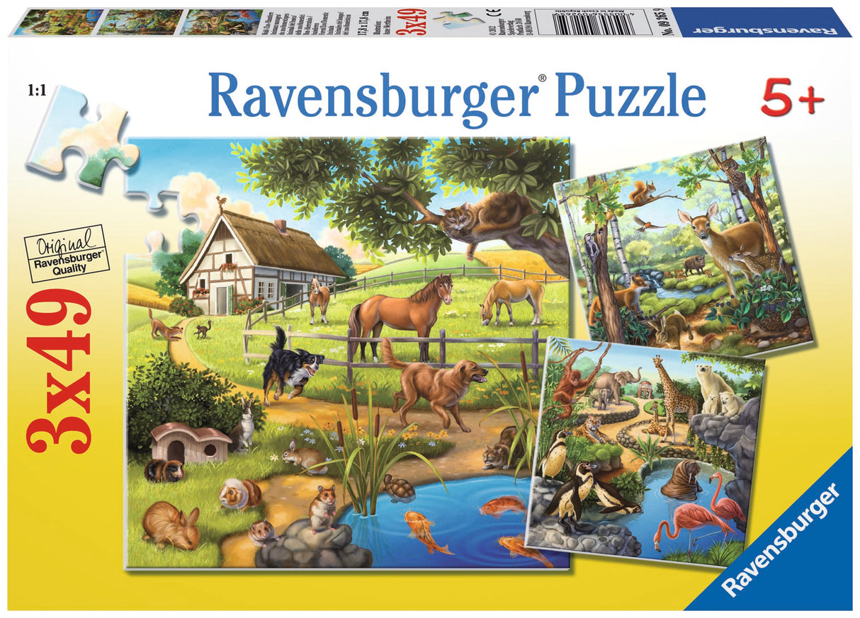 Ravensburger Puzzle 3x49 pc Animals 092659V