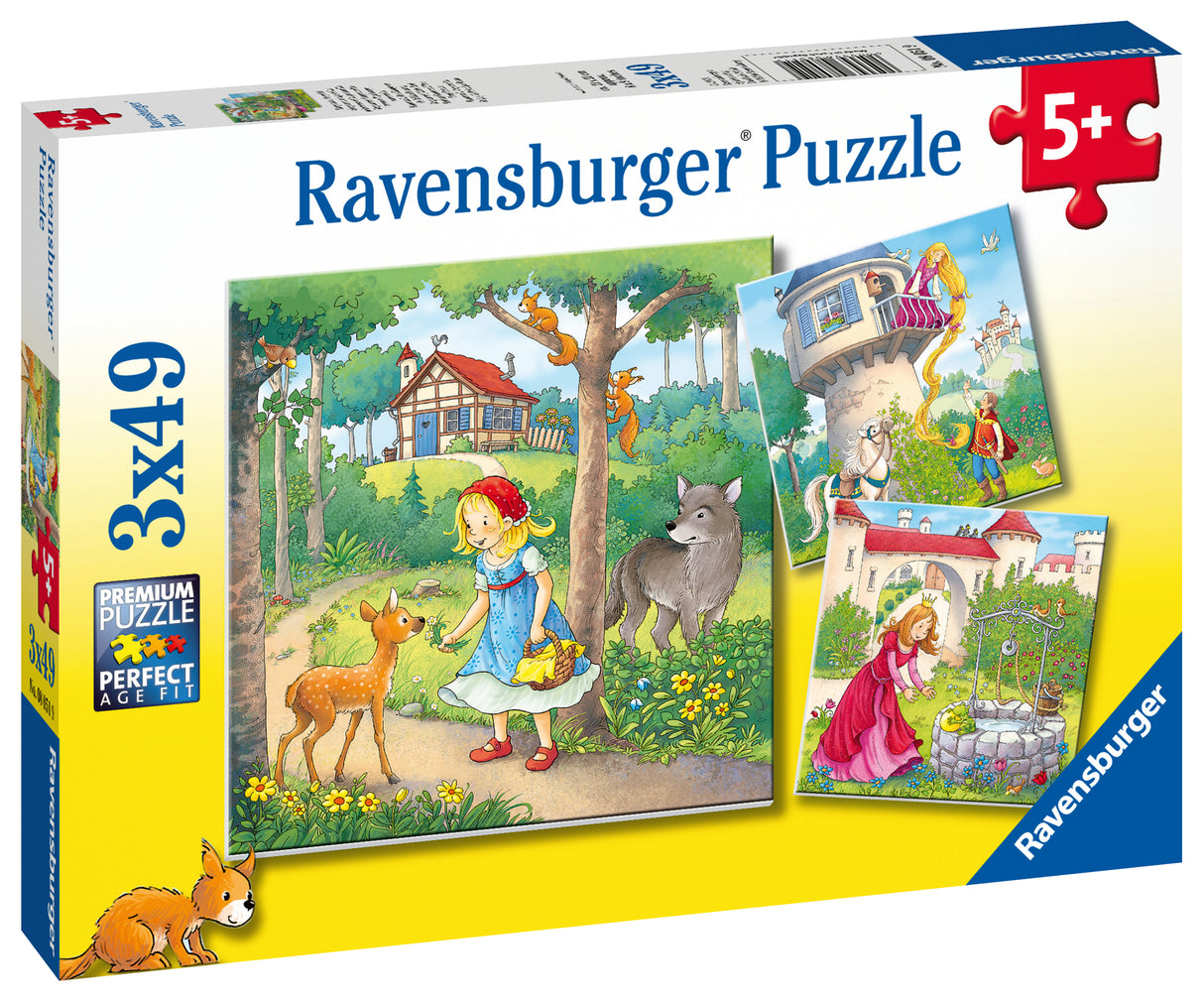 Ravensburger Puzzle 3x49 pc Rapunzel, Little Red Riding Hood & the Frog King 080519V