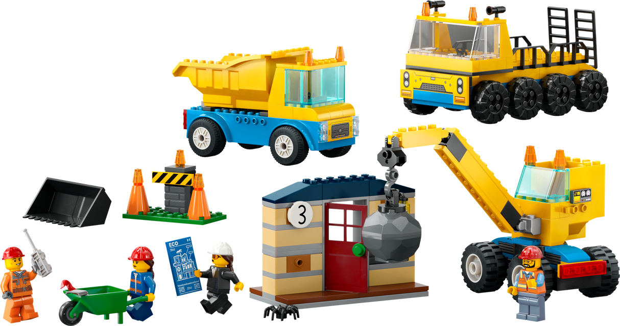 LEGO City Construction Trucks and Wrecking Ball Crane 60391L